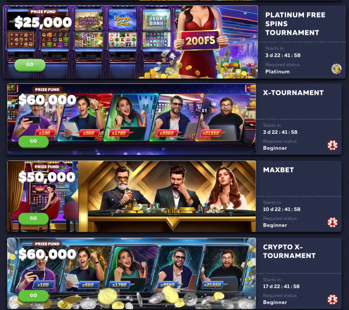 Vavada turnieje – Platinum Free Spins, X-Tournament i Maxbet z pulami do $60 000