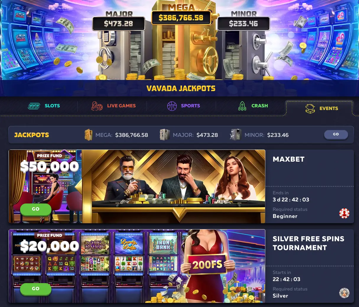 Vavada Casino – jackpoty, turnieje i darmowe spiny dla nowych graczy